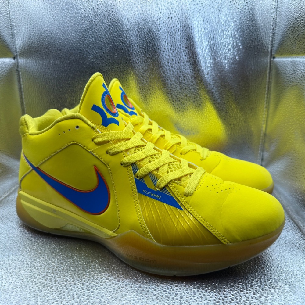 Size 10.5 Nike Zoom KD III Basketball Shoes Mens Yellow Excellent 417279-700